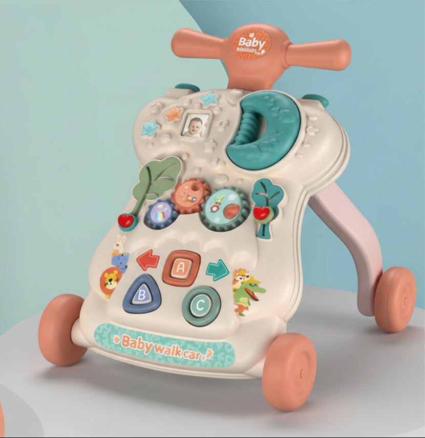 chariot de marche bébé beige brique