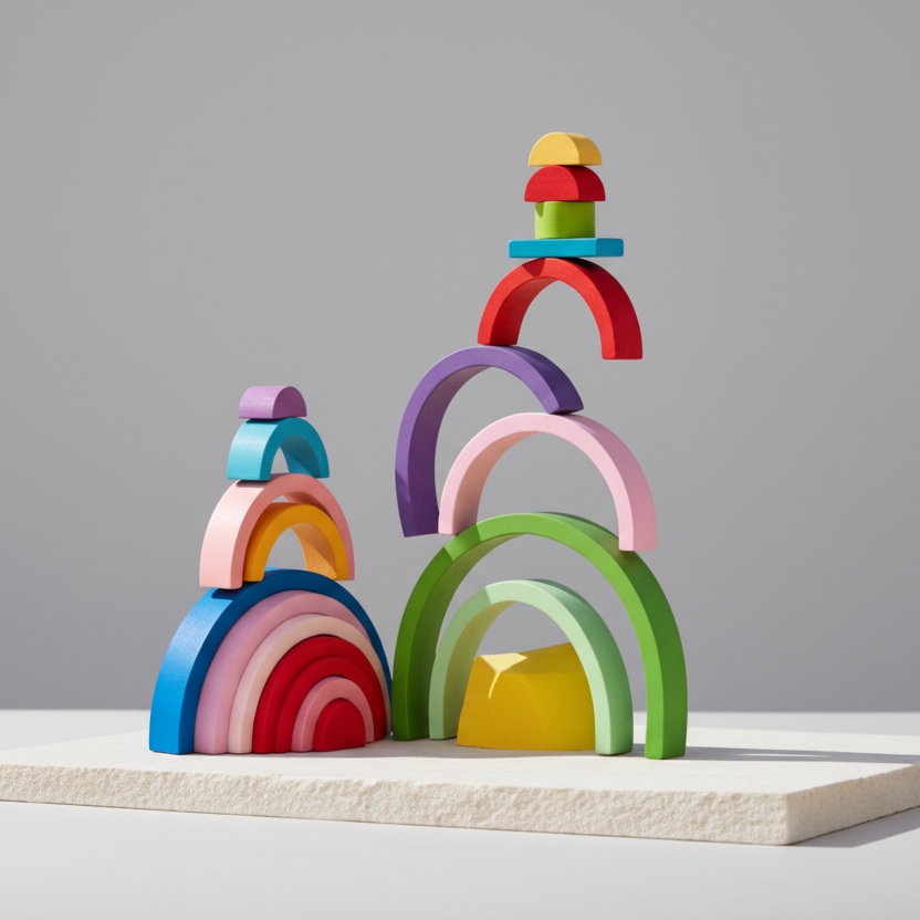 Jeux Montessori Arc en ciel Bois