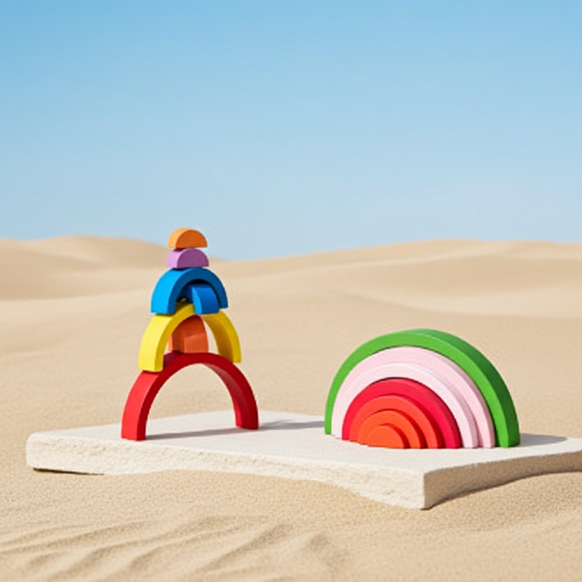 Jeux Montessori Arc en ciel sur sable