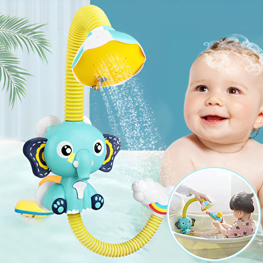bebe enchante avec douche elephant dans baignoire