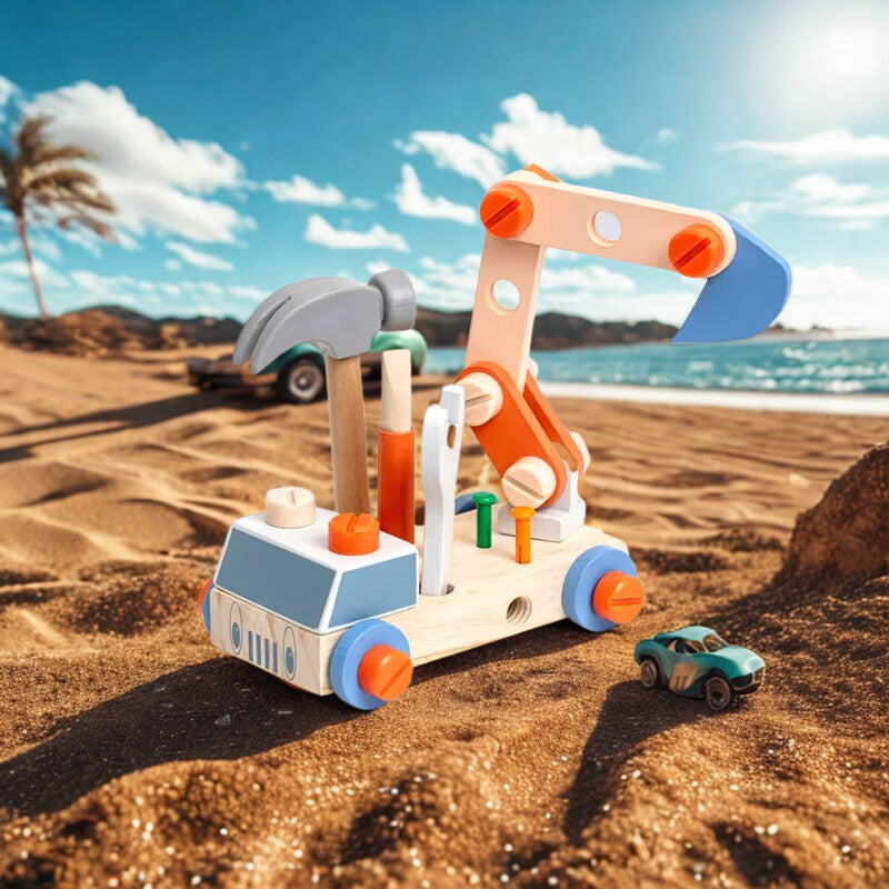 jeux construction camion dans plage