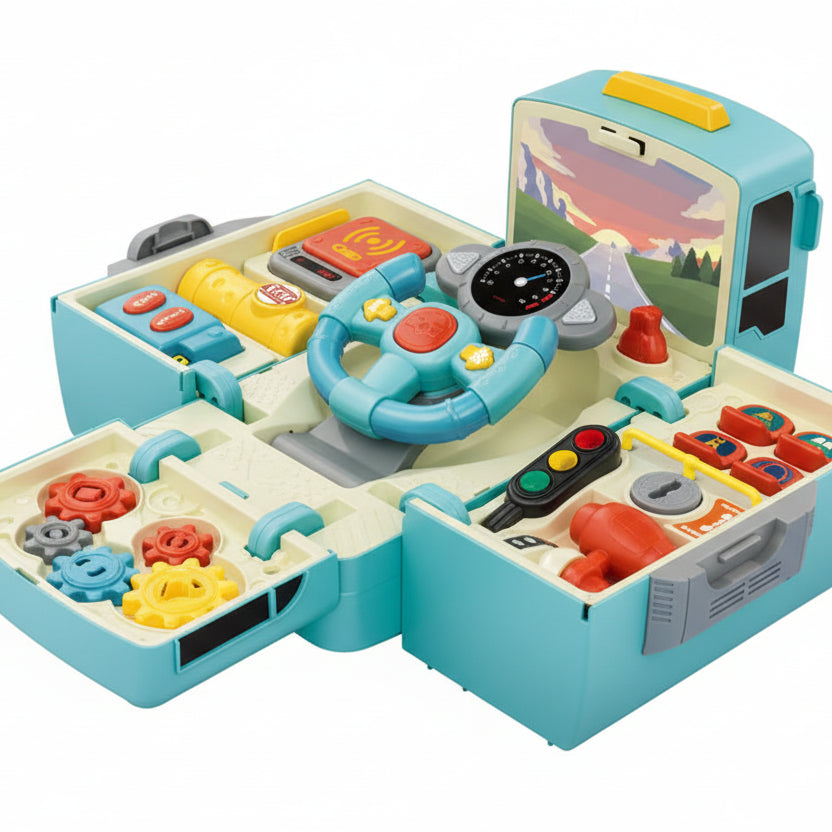 jeux montessori bus ouvert bleu