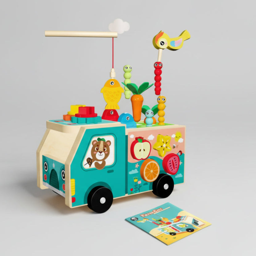 jeux montessori camion ferme face fruits