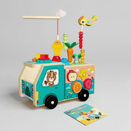 jeux montessori camion ferme face fruits