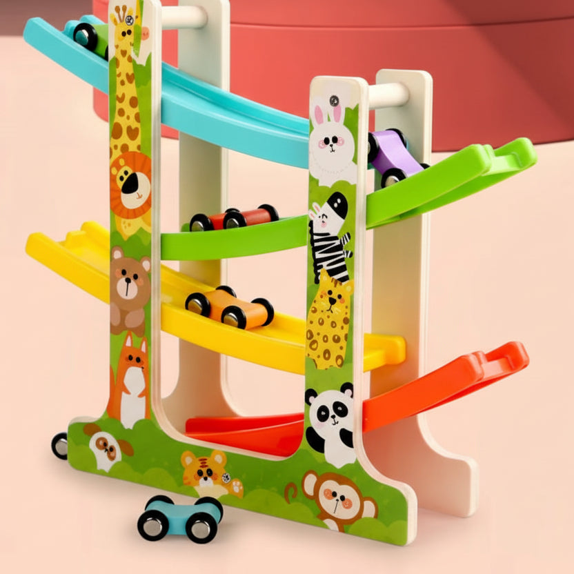 jeux montessori circuit voitures motif animaux
