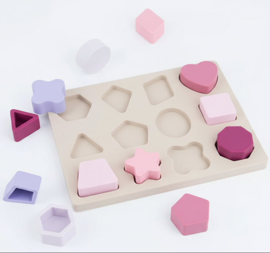 jeux montessori puzzle formes rose rect. hors puzzle