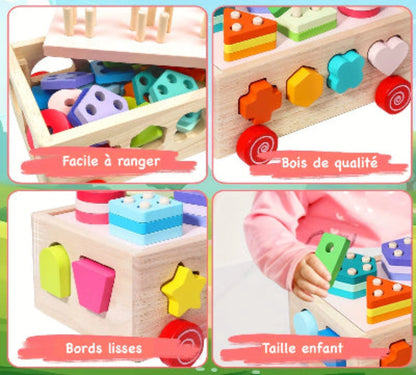 jeux montessori voiture tri formes explications