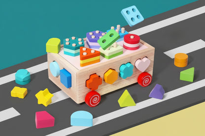 jeux montessori voiture tri formes