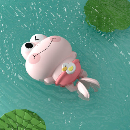 jouet de bain grenouille rose dans l_eau