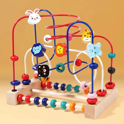 jouet montessori montagne russe bleu rouge