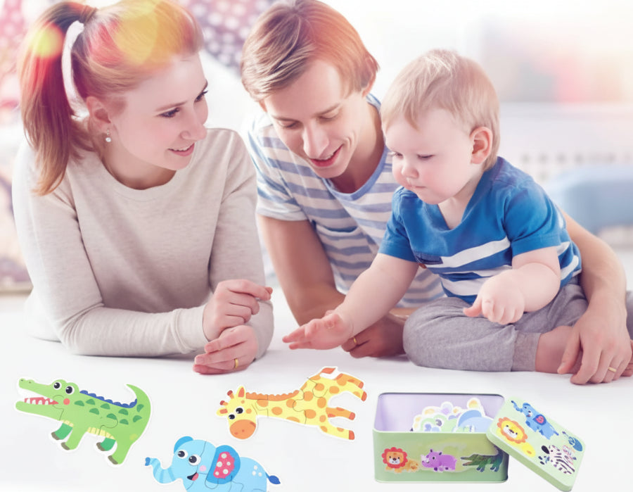 puzzle montessori animaux zoo bébé parents