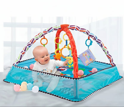 tapis d éveil bébé bleu bébé joue