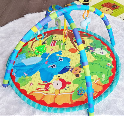 tapis éveil bébé coloré tons bleus