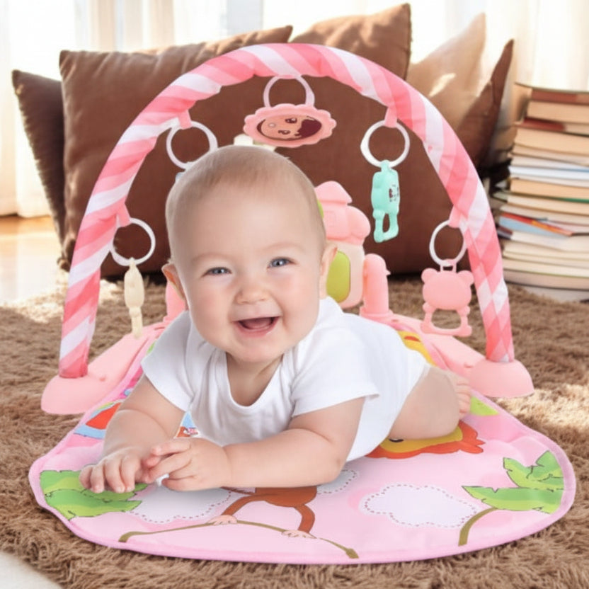 tapis éveil rose bébé plat ventre
